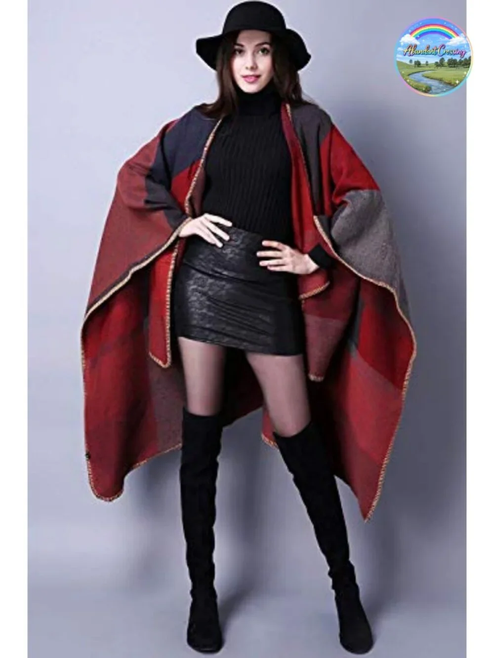 Warm Shawl Wrap Cape Winter Cardigan Sweater Open Front Poncho